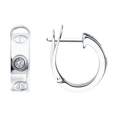 Серьги LOVE из серебра 925 пробы с фианитами