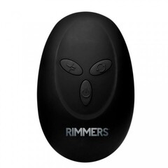 Анальная вибропробка с дистанционным управлением Rimmers Slim M Curved Rimming Plug, черный, 13.9х3.8 см