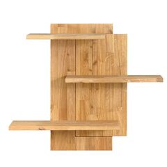 Настенная полка Флеверс 72х19х62 см из массива дуба, навесная панель-стеллаж из 3 полок