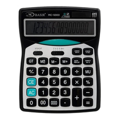 Калькулятор настольный Basir 14 Bit, двойное питание, LCD, 20.2*15.4*4 см, чёрный