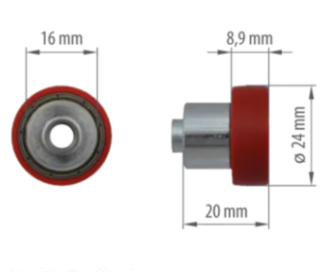 Ролик сдвижной крыши 24х6х8,9