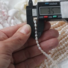 Жемчуг натуральный речной, рис, 4,4-4,8 мм, 1 нить, Ж019