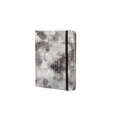 
          Записная книжка, А7, Alingar, 7БЦ, ПВХ (печать на мокром шелке), на резинке, клетка, 96 л., "Трендовые надписи", серый