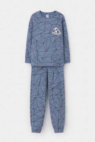 пижама  для мальчика  К 1581/серо-голубой,линии