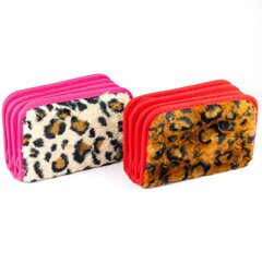 Пенал 3 отделения Alingar, искусственный мех, молния, 120 х 190 мм, "Леопард", микс (пятна леопарда)