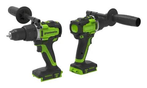 Дрель-шуруповерт ударная GREENWORKS GD24DD140, 24В, б/щет, 0-550/0-2100об/мин, 70/140Нм, Anti-kickback, 1x5Ач, ЗУ (3707607oug)