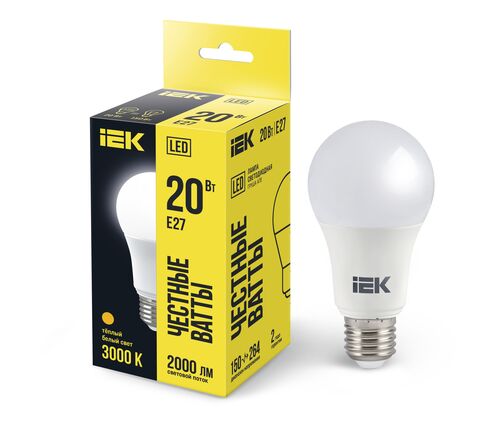 Лампа LED A70 груша 20Вт 230В 3000К E27 IEK