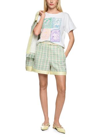 Marc Cain Sports Футболка хлопковая с аппликациями в виде марок