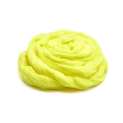 Шерсть для валяния "ТРО", тонкая мериносовая шерсть 100г, лимон