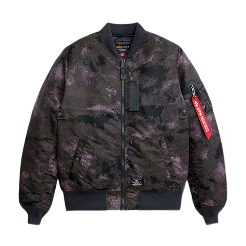 Бомбер Alpha Industries MA-1 Mod Black Blur Camo (Черный Камуфляжный)