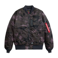 Бомбер Alpha Industries MA-1 Mod Black Blur Camo (Черный Камуфляжный)