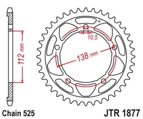 12816-41 звезда задняя (ведомая) стальная , 525, AFAM (JTR1877.41)
