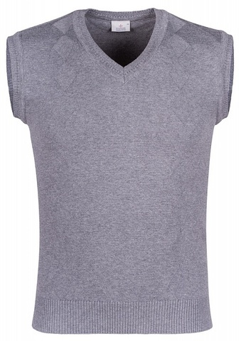 Серый хлопковый жилет STENSER с ромбиками