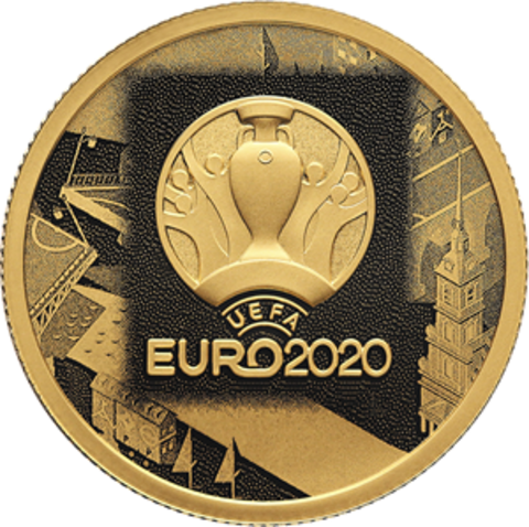 50 рублей Чемпионат Европы по футболу 2020 года (UEFA EURO 2020) 2021 год. PROOF