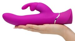 Лиловый вибратор Curve Thrusting Rechargeable Rabbit Vibrator - 24,1 см. - 