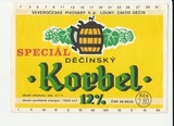 K15206 ЧССР Чехословакия Пивная этикетка Decinsky Korbel