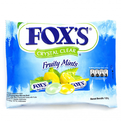 Конфеты Fox's Crystal Clear Fruity Mints со вкусом мятного лимона и мятного яблока, 125 гр