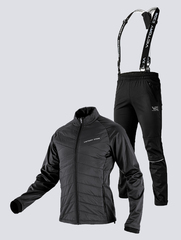 Утеплённый лыжный костюм 905 Victory Code Storm Active Black с лямками мужской