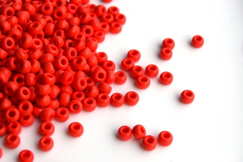 6/0 RR-0407 Бисер круглый Миюки /Miyuki round 6/0 Opaque vermilion red