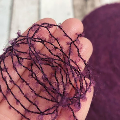 Букле полушерсть GANZO BOUCLE бордово-фиолетовый меланж