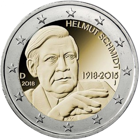 2 евро 2018 Германия - Хельмут Шмидт