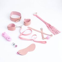 Эротический БДСМ-набор из 8 предметов в нежно-розовом цвете - 