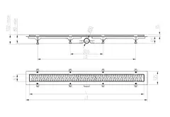 Трап линейный для пола, боковой слив, золото MCH CH850/50HN1ZL