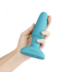 Голубая вибропробка с ротацией шариков RIMMING REMOTE CONTROL PLUG TEAL - 15,2 см. - 