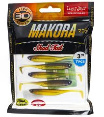Виброхвост LJ 3D Series Makora Shad Tail 3.0in (7,6см), цвет 004, 7 шт.