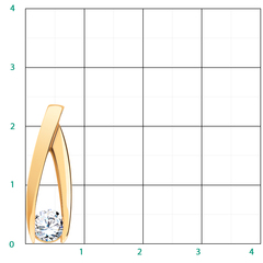 5417- Подвеска-бегунок из золота 585 пробы с фианитом