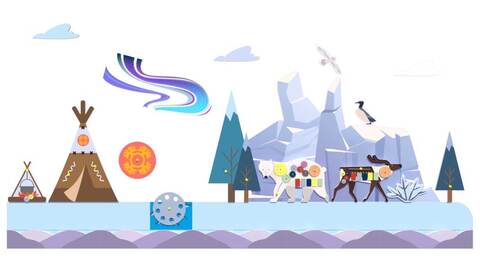 Декоративно-развивающая панель  «Северное сияние» 5 метров