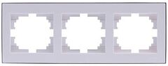 RAIN 703 0225 148 Рамка 3-ая горизонтальная белый с бок.вст.хром