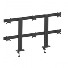 Titanium 160 - Настольный кронштейн для 6х мониторов, горизонтально, Струбцина+Винт, черный