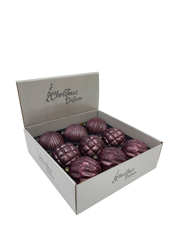 Набор шаров 8см 9шт ChristmasDeLuxe ягодный с блеском