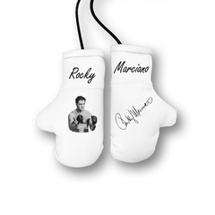 Перчатки боксерские комбинированные "Рокки Марчиано автограф", белые