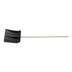 Лопата для уборки снега пластиковая, без планки, 350х350х1445 мм, деревянный черенок Россия