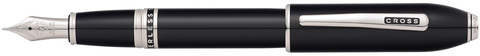 Ручка перьевая Cross Peerless 125. Цвет - черный/платина, перо - золото 18К/родий ( AT0706-1FY )