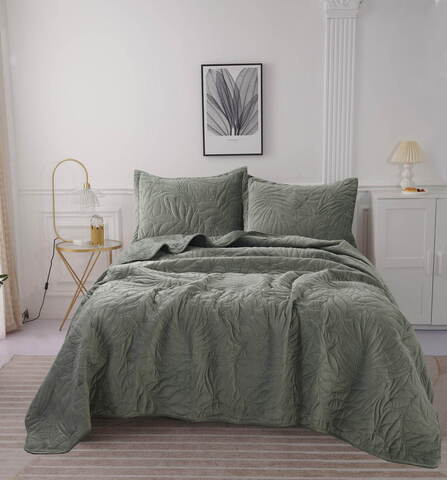 Покрывало 160х220 и наволочка 50х70 Sofi De MarkO Глория зеленое