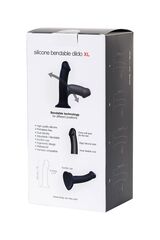 Черный фаллос на присоске Silicone Bendable Dildo XL - 20 см. - 