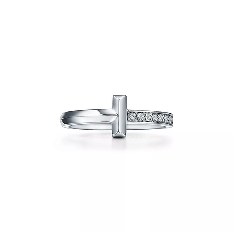 Кольцо из белого золота 18к(750проба) с бриллиантами, Tiffany. T1✨exclusive ✨