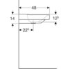 Раковина Geberit Xeno²: B=120см, T=48см, Отверстие под смеситель=По центру, Перелив=Без, Белый / Специальное керамическое покрытие KeraTect