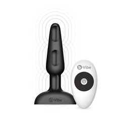 Чёрная анальная вибропробка с 3 источниками вибрации TRIO REMOTE CONTROL PLUG BLACK - 13,5 см. - 