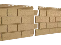 Сайдинг Ю-Пласт "Стоун-Хаус С-Лок" Серия КЛИНКЕР горчичный