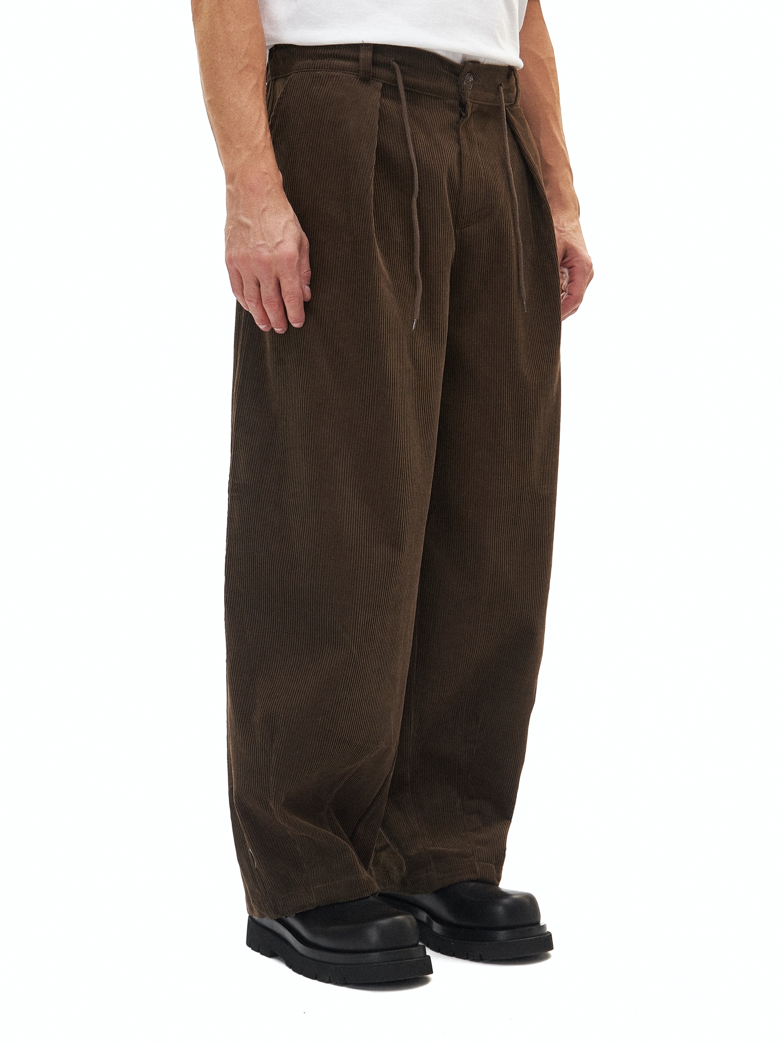 Широкие вельветовые брюки 2Studio коричневого цвета