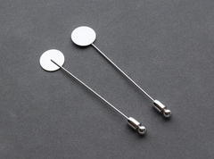 Основа для броши 70 мм с круглой площадкой 14 мм, покрытие родий