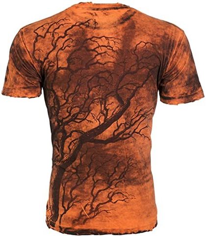 Affliction | Футболка мужская Grave Angel Orange Tee A468O спина