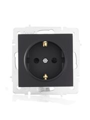 VESNA 742 4288 124В Розетка с защитой от детей бакалит черная матовая (механизм)
