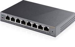 TP-Link 8-портовый гигабитный Easy Smart PoE-коммутатор, 8 гигабитных портов RJ45, 4 порта с поддержкой PoE, поддержка 802.3af, бюджет PoE до 55 Вт, стальной корпус