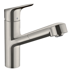 Hansgrohe Focus M43 71842800 Кухонный смеситель однорычажный, 150, с вытяжным изливом, 1jet сталь фото