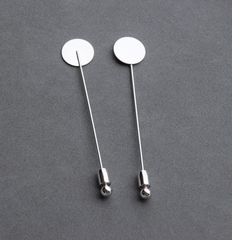 Основа для броши 70 мм с круглой площадкой 14 мм, покрытие родий